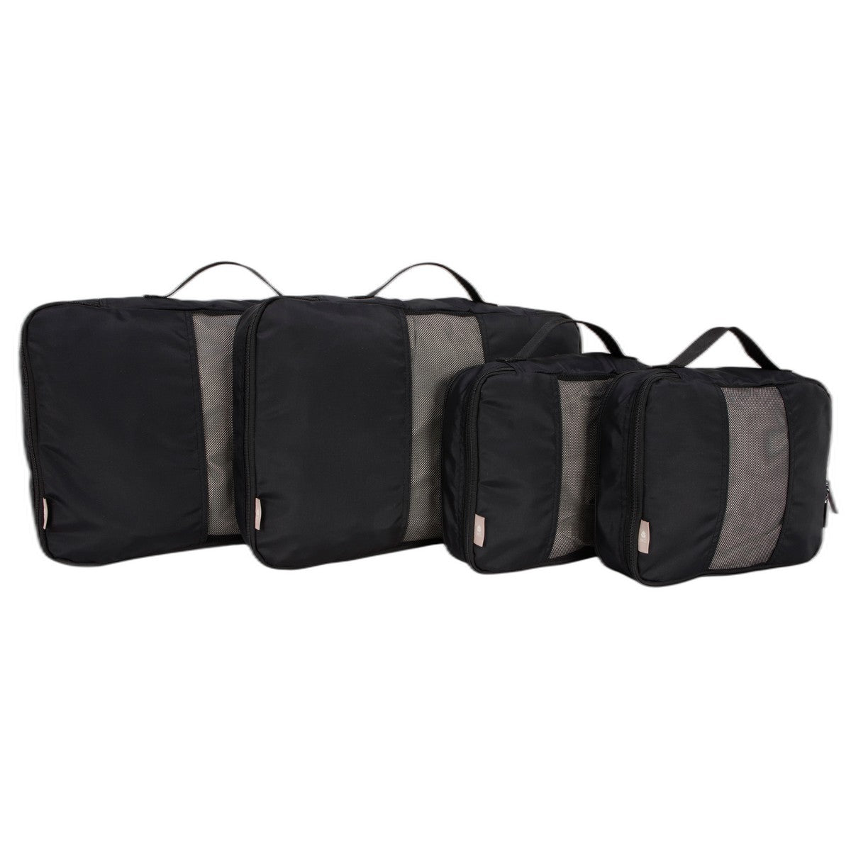 4-Piece Expandable Compression Packing Cubes with Mesh Front, Black