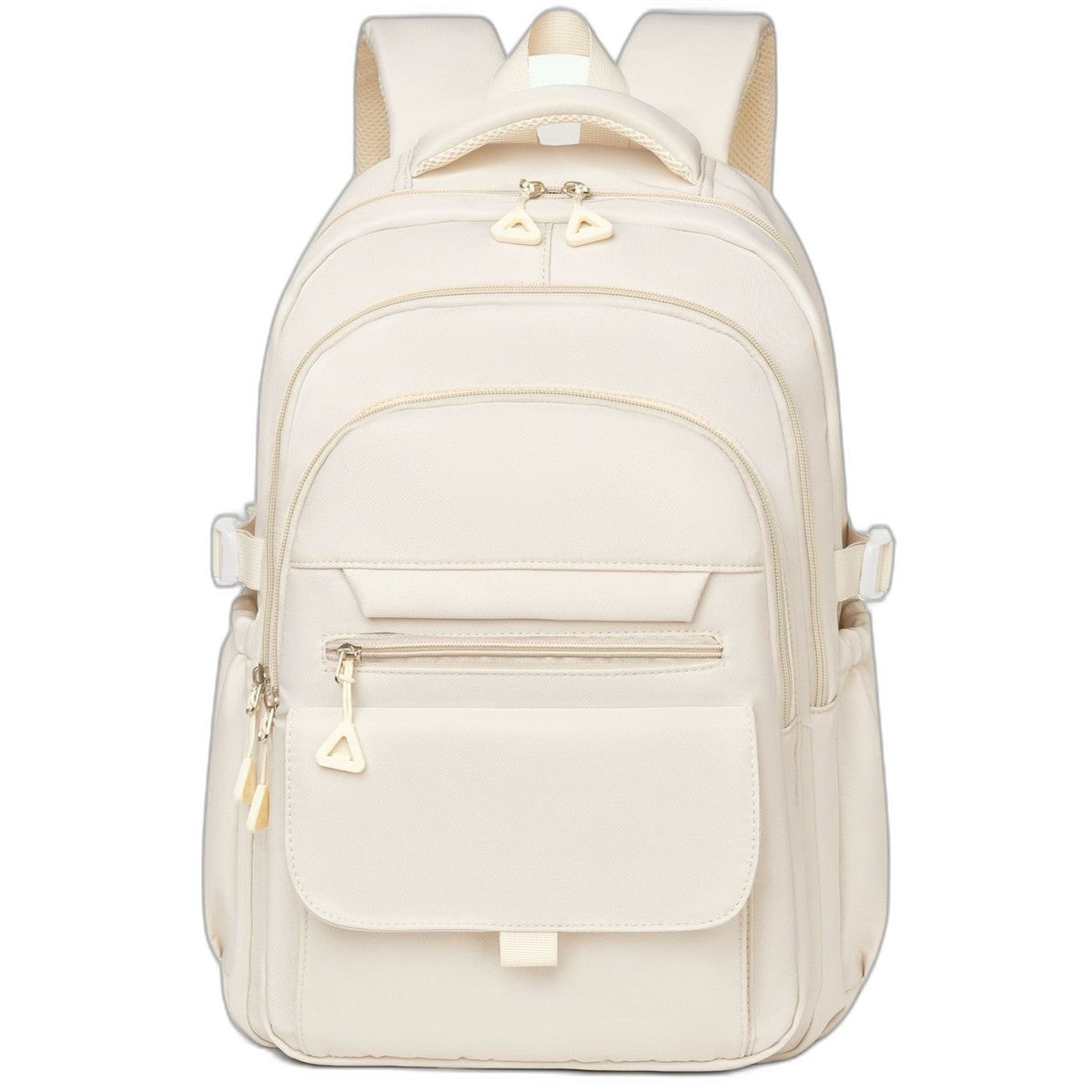 Aesthetic School Backpack for Teens, Cute Student Bookbag, Beige