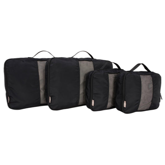 4-Piece Expandable Compression Packing Cubes with Mesh Front, Black
