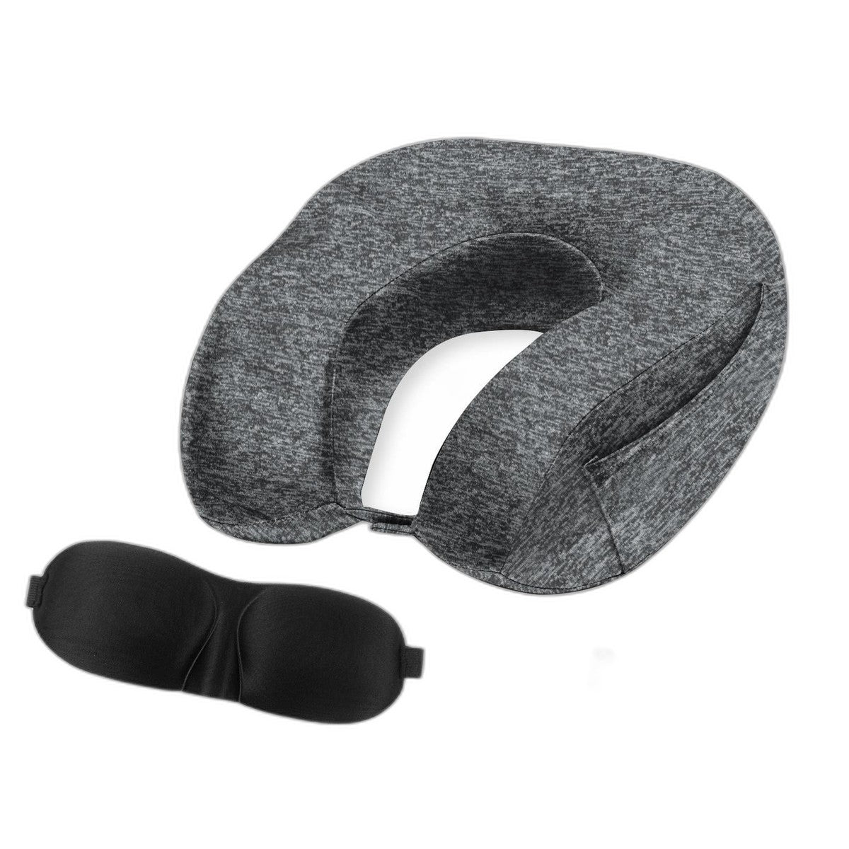 Cool Touch Memory Foam Travel Neck Pillow Set